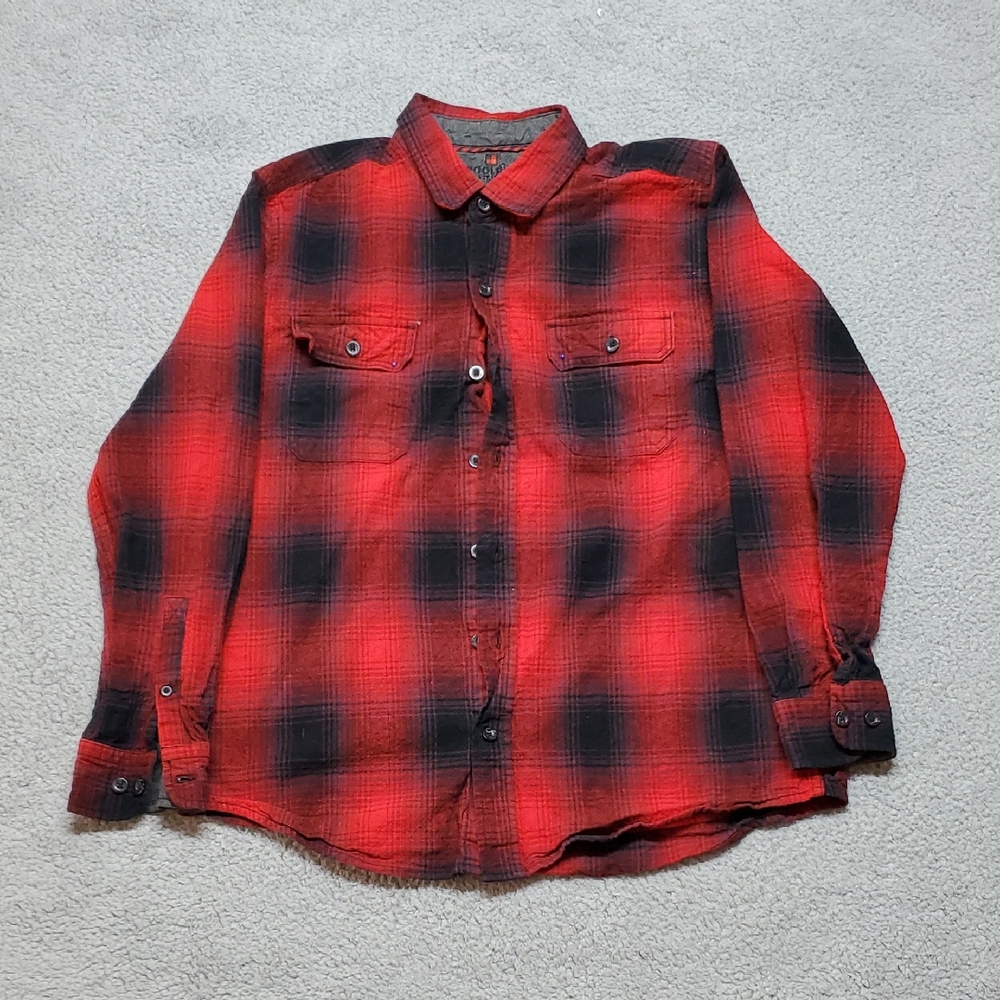 Woolrich Red and Black Checkered Men's Shirt Size L